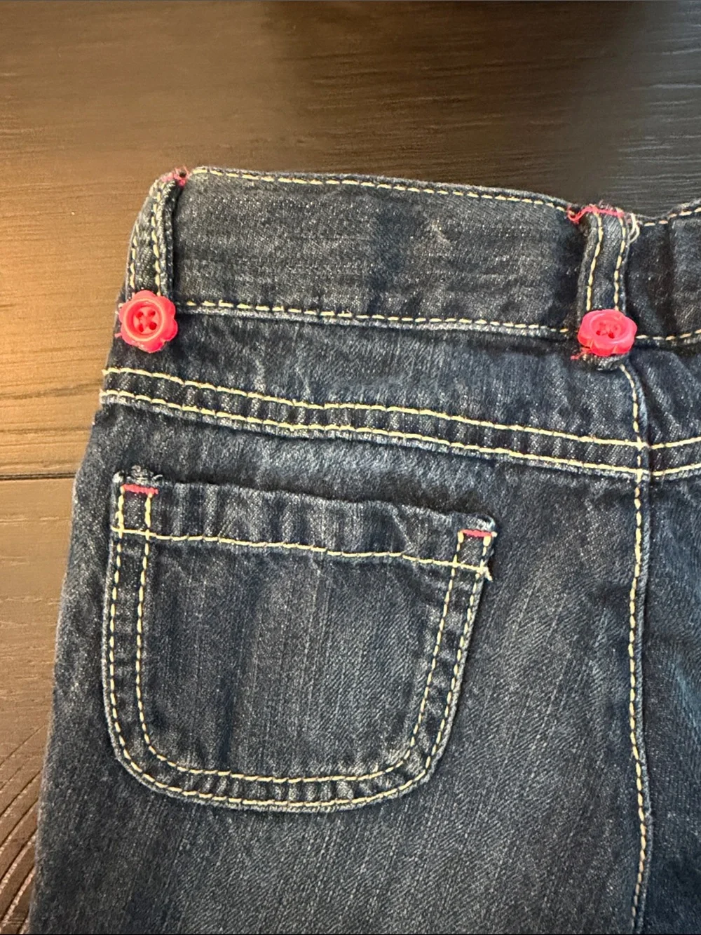 Gymboree Dark Blue Denim Jeans with Pink Accents and Orange Squirrel